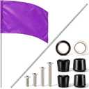 Jecery Color Guard Flag and Pole Set 6ft, Purple 36x54 Curved Practice Flag
