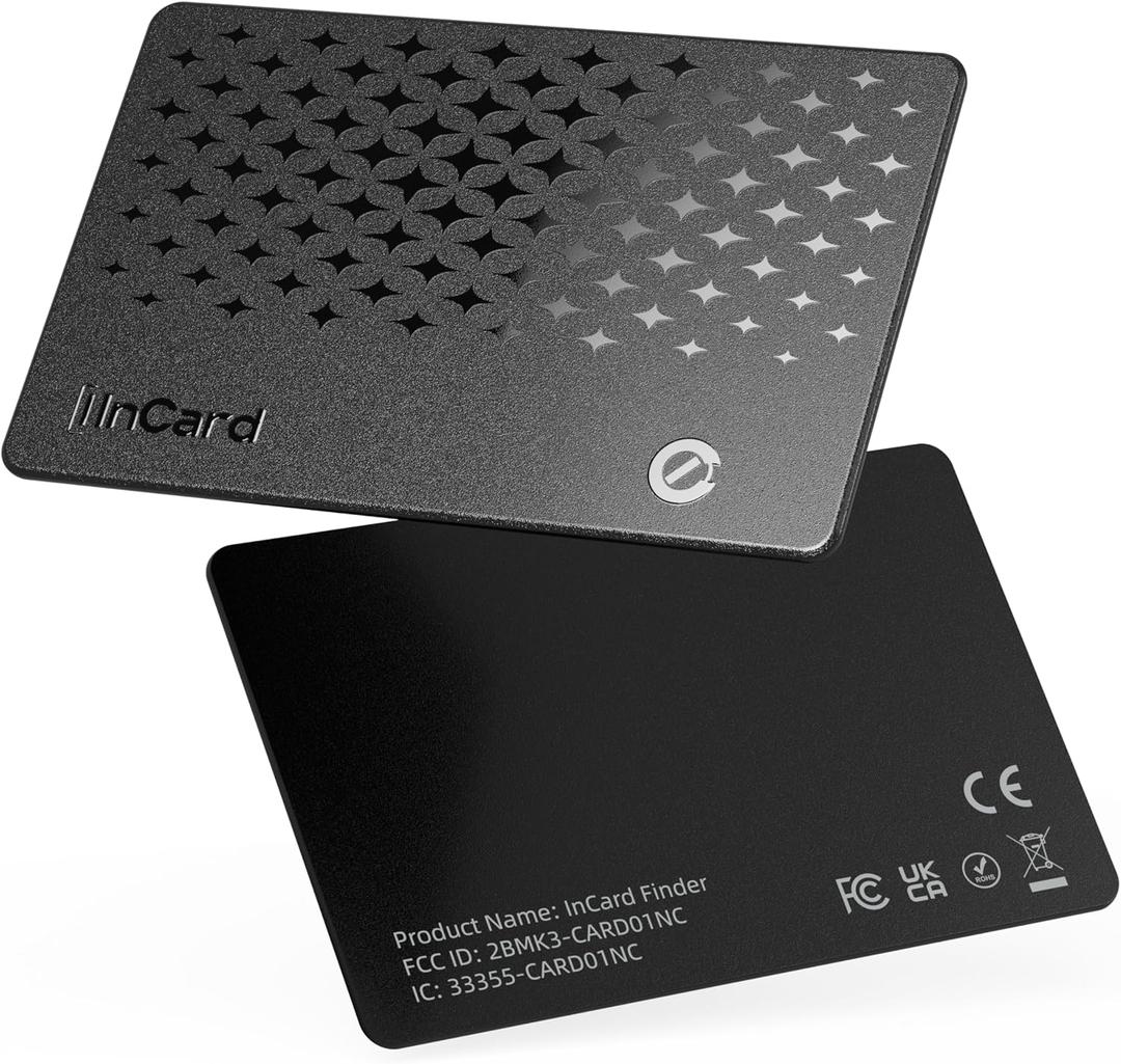 Wallet Tracker Card 0.06in Slim Tracking Card,5-10 Years Battery Bluetooth Smart Card,Android & iOS Airtag Card,Work with Apple Find My & Google Find Hub,IP68 GPS Tracker for Vehicles,Luggage-2pcs