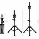 FUTAI Mini Adjustable Wig Stand Tripod Metal Holder for Mannequin Head Canvas Foam Head Hairdresser Practice Cosmetology Braiding Styling Salon Display