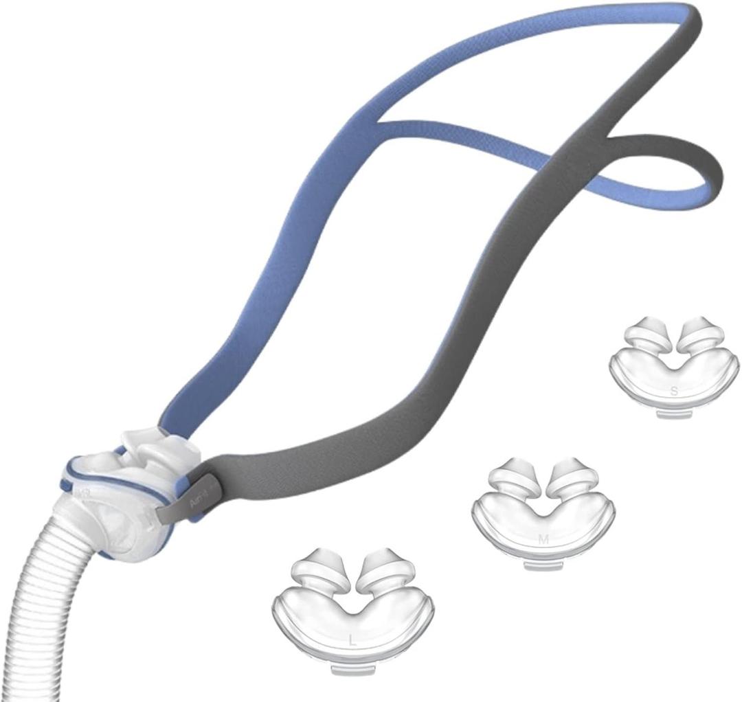 Gbbazu Nasal Pillow Tube Frame, Reuse Tube Frame Nasal Pillow Fit for AirFit P10, Headgear Strap Accessory Includes Headgear, Frame, Tube,3 x Nasal Pillow