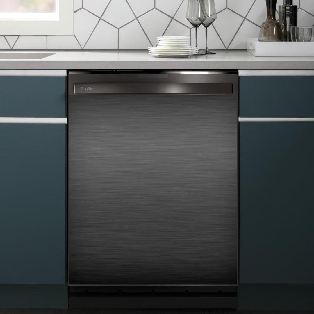 Magnetic Dishwasher Cover,23” x 26” Brushed Black Magnetic Dishwasher Door Cover, Refrigerator Magnet Cover, Dishwasher Covers Decorative