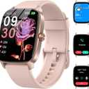 Smart Watches for Women Men with Bluetooth Call & AI Voice, 1.85" HD Fitness Tracker with Heart Rate SpO2 Sleep Monitor, 100+ Sports Modes,Mini Games, IP68 Waterproof Smartwatch for Android iOS Phones (Pink)