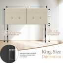 King Headboard Only, Headboard King with Sturdy Metal Legs, Tufted Upholstery Design Bed Headboards with Adjustable Width & Height (Linen)