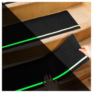 Nuanchu 10 Pack 10'' x 30'' Outdoor Stair Treads Anti Slip Tape Glow in Dark Stripe Non Slip Grip Tape Non Skid Adhesive Friction Traction Stair Treads for Wooden Steps Outdoor Indoor Step Slippery