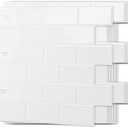 Art3d 10-Sheet Peel and Stick Backsplash Tile for Kitchen, Textured Self-Adhesive Subway Wall Tile for Kitchen Bathroom Laundry Room, Enhanced Backing Adhesion & Thicker Design - 12"x12" White