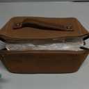 EACHY Travel Makeup Bag, Faux Suede Cosmetic Bags for Women,Large Capacity Portable Pouch Open Flat Toiletry Bag Make up Organizer with Divider and Handle