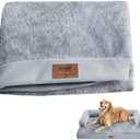 MEKIY Large Dog Bed Cover Replacement Orthopedic Washable - Large Dog Bed Waterproof Removable Cover - Couch Sofa Cover Gray 36" x 27"