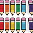 Skyygemm 48 Pcs End of Year Student Gifts Bulk Inspirational Rainbow Bookmarks 5.5'' Positive Affirmation Pencil-Shaped Bookmarks Motivational Page Markers for Teacher Graduation Reading Lovers