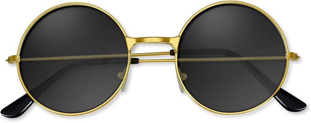 Hippie Sunglasses 70s Round Hippie Glasses Party Decoration Sunglasses for Women with Colored Glasses Cloth