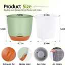 QCQHDU 2 Pack 5.7 Inch Orchid Pots with Holes for Repotting, Double-Layer and Self Watering Orchid Pot with Good Air Circulation