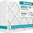 10x24x1 MERV 13 (6-Pack) Pleated Air Filter (Actual Size: 9.5"x23.5"x0.75") MPR 1900 & FPR 10, Furnace Air Filters