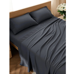 Bedsure Twin Sheets Set - 3 Pieces Soft Twin Bed Sheets - Breathable & Cooling - Hotel Luxury - Easy Care Polyester Microfiber Bedding for Women, Men, Dark Grey