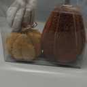 DILATATA 3 Pcs Assorted Faux Sherpa Pumpkins Small Fabric Pumpkins Mini Fake Plush Pumpkins for Fall Decor Halloween Thanksgiving Decor Table Centerpiece Mantel Decor, Set of 3