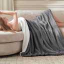 Tufted Heated Blanket Throw Size- Fast Warming with 6 Heat Settings & 4 Hours Auto-Off, Electric Throw Blanket for Couch, 50"x60", London Grey