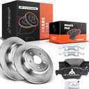 A-Premium 12.99 inch (330mm) Rear Solid Disc Brake Rotors + Ceramic Pads Kit Compatible with Select Dodge and Jeep Models - Durango/Grand Cherokee 2011-2020, 6-PC Set