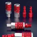 EVOULTES 8 Pieces Universal 1/4" NPT Air Hose Fittings & Coupler Kit, Lightweight Aluminum With Quick Connect Plug, Pneumatic Tool Fitting for Compressor Accessories
