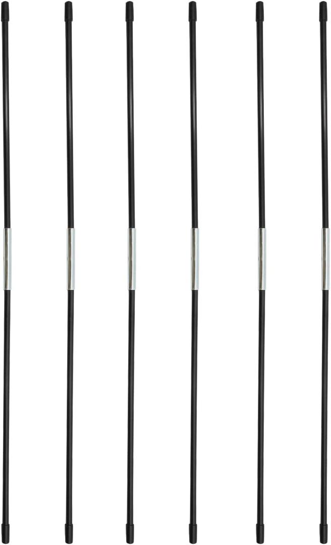 DOKEHOM [6 Pack] 26.5-Inches Fiberglass Rods for 150L Laundry Hamper (Black)