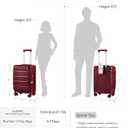 20IN Carry On Luggage,Top Opening Aluminum Frame Hardside 100% PC Airline Approved Suitcase -with TSA Lock,Cup Holder,USB Charge,Side Pothook, 360Spinner Wheels-Wine Red