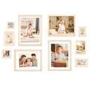 Egofine Picture Frame Set 10 Pack, Picture Frames Collage Wall Deco  for Wall and Tabletop, Made of Solid Wood, Covered by Plexiglass, Natural Wood