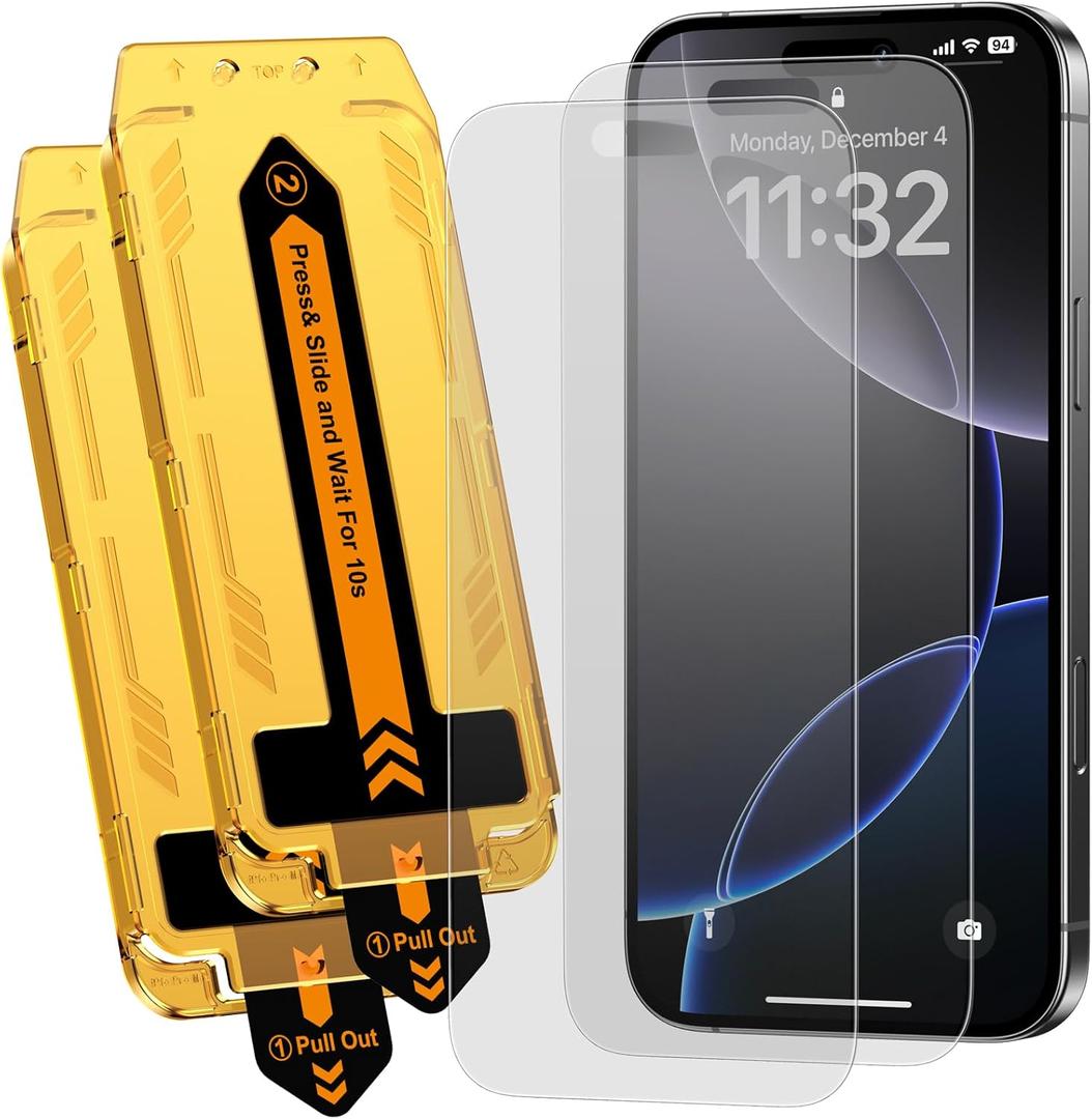 2 Pack for iPhone 16 Pro Max 6.9-inch Matte Glass Screen Protector, Auto Dust Removal Easy Installation, Anti Glare Anti Fingerprint Tempered Glass, Dynamic Island Compatible, Case Friendly