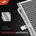 A-Premium Air Conditioning A/C Condenser Compatible with Dodge Durango 2015-2020 3.6L 5.7L 6.4L, Replace# 68232606AB