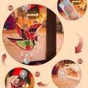 KY&BOSAM Cardinal Suncatcher Had-Painted Staine Glass for Windows Hangings Wind Chimes Pressed Real Flower Wings Glass with Metal Heart Charm Birthday Gifts for Women Mother's Day(A Special Aunt)