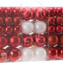 Sea Team 86-Pack Shatterproof Red Christmas Ball Ornaments Set, Assorted Multi-Sized Hanging Baubles, Xmas Tree Decorations, Seasonal Dcor for Holiday Wreath Garland, Hooks Included