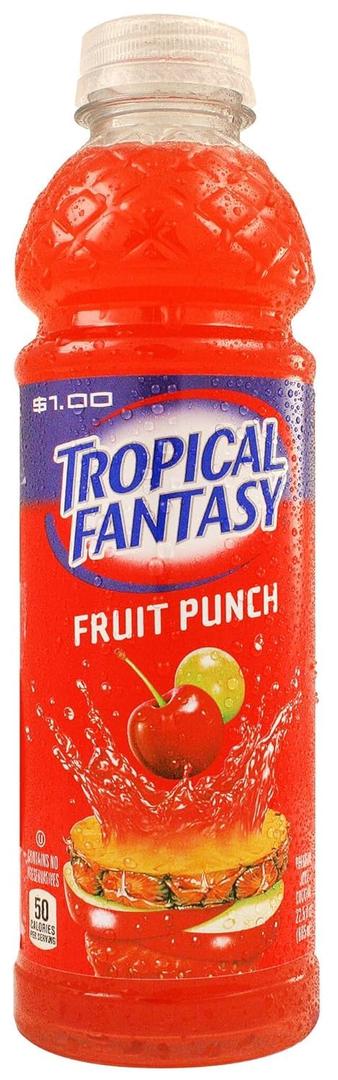Tropical Fantasy Fruit Punch Juice Cocktail, Fruit Punch, 22.5 Fl Oz (EXP 08/19/26)