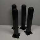 QLLY 16 inch Adjustable Metal Furniture Legs, Square Office Table Desk Leg, Table Leg, Set of 4 (Black)