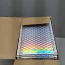 Henoyso 60 Pcs 6 x 9.5 Inch Holographic Bubble Mailers Metallic Bubble Envelopes Usable Size 5.12" x 7.87" Waterproof Self Seal Shipping Bags for Makeup Jewelry Small Business Packaging, Rainbow Color
