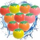 Tomato-Shaped Reusable Water Balloons - 10-Pack Silicone, Self-Sealing, Quick-Fill, Eco-Friendly, Fun for Kids & Adults, Ideal for Pool & Beach - AMTIFO