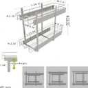 EZKAZA Pull Out Cabinet Organizer 9.5" W x 21" D, 2-Tier Kitchen Cabinet Pullout Shelf and Drawer Organizer Slide Out Pantry Storage Basket, 8.2" W x 21" D x 2.4" H for Bottom Basket Size