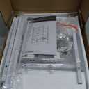 Furologee End Table with Charging Station, Nightstand with Fabric Drawers, Side Tables with USB Ports & Outlets, Night Stand with Storage Shelf & Hooks, for Living Room/Bedroom, White (1 pc)