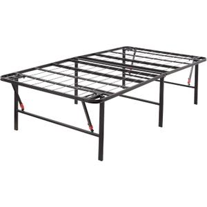 Amazon Basics Foldable Metal Platform Bed Frame, Noise-Free Mattress Foundation with Tool-Free Assembly, 18 Inches High, Sturdy Steel Frame, No Box Spring Needed, Twin Size, Black