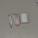 Bling Sequin Pen Holder with 6 Pcs Sequin Click Pens Cute Glitter Retractable Ballpoint Pens, Pencil Cups for Desk Organizer Makeup Brush Holder for Women Girls Classroom Offices(White)