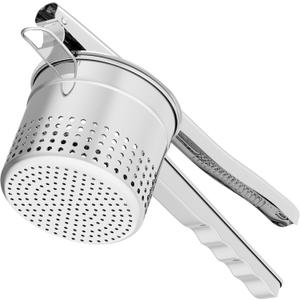 Large 15oz Potato Ricer, Heavy Duty Stainless Steel Potato Masher with Ergonomic Handle, Masher and Ricer Kitchen Tool for Mashed Potatoes, Noodle Maker