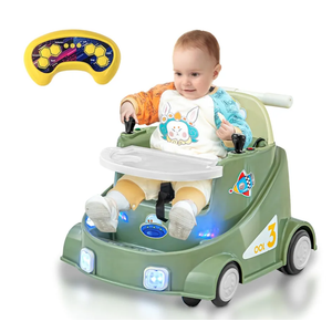 Baby Bumper Car, Baby Electric Car with 2 Driving Modes (Joystick/Remote Control), 360° Rotating Remote Control Car for Toddlers with Music and Lights, Suitable for Infant Aged 1-3 Years(Green)