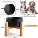 Petygooing 28 OZ Black Elevated/Raised Ceramic Dog Bowl for Small and Medium Breeds, Dog Food Water Dish with Stand,Pet Feeding Bowl with Anti Slip Rubber for Cats Small and Medium Dogs (3.6 Cups)