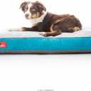 Brindle Teal Shredded Memory Foam Dog Bed - Pet Essentials - Orthopedic Design - Crate Compatible - Machine Washable Cover - Indoor Pet Bed for Dogs, Puppies, Cats, and Rabbits - Size Medium 28 x 18