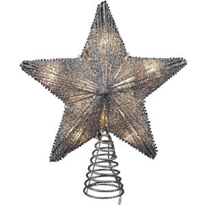 Kurt Adler 10Inch Silver Star Treetop with 10 Mini UL Lights