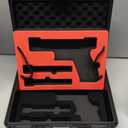 Lockable Handgun Case for Glock, TSA Gun Case for G17/G19/G20/G21/G22/G23/G31/G32/G37/G38/G43/G45, Waterproof Gun Case with Foam, Pistol Case for Transport & Storage