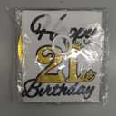21st Birthday Decorations for Him Men,Black Gold Glitter Cheers to 21 Years Banner Triangle Flag Banner 21st Bday Hanging Swirls Number 21 Balloon Cake Topper Happy 21st Birthday Party Supplies Kit