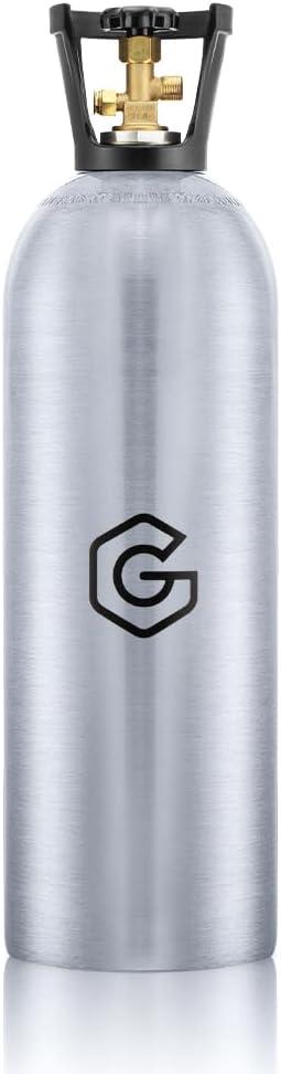 20lb Aluminum New CO2 Tank, DOT Approved Gas Cylinder with CGA 320 Valve for Kegerators and Draft Beer Dispensing
