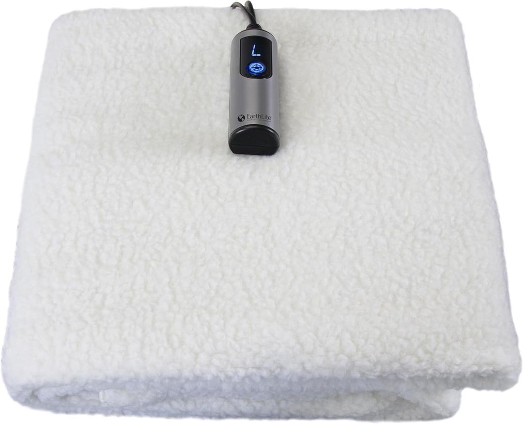 EarthLite Massage Table Warmer & Fleece Pad (2in1), ETL Certified, 3 Heat Settings, 13ft Cord/Heating Pad 