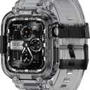 amBand M1 Sport Case Band for Apple Watch Ultra 3/2/1 & SE 3/2/1 & Series 11 10 9 8 7 6 5 4 3 46mm  Shockproof & Scratch Resistant Rugged Bumper for Men (Crystal Black, 46mm)