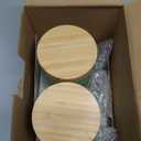 Kaya Commodities Modern Minimalist Overnight Oats Jars (2 Pack, 16 oz, BPA Free, Glass & Bamboo, Leakproof, Microwave & Freezer Safe)