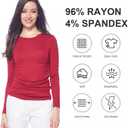 Dagacci Medical Uniform Scrubs Top for Women Long Sleeve Comfort Performance Crewneck Underscrub Tee Shirt (Red, M)