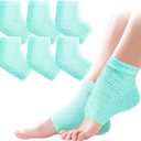 3 Pairs Fuzzy Moisturizing Heel Socks for Dry Cracked Feet Women, Cracked Heel Repair, Cracked Heel & Dry Foot Treatment (Mint Green)
