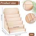 PH PandaHall 5 Tier Greeting Card Display Stand, Wooden Greeting Card Holder Portable Cardboard Sticker Display Stand Retail Display Stand for Cards Stickers Photos Vendor Retail Counter Trade Show