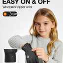 RIGWARL Warm Kids Winter Gloves for Boys Girls, Water-Resistant Touchscreen Gloves with Zipper Cuff, Gifts for Kids Christmas